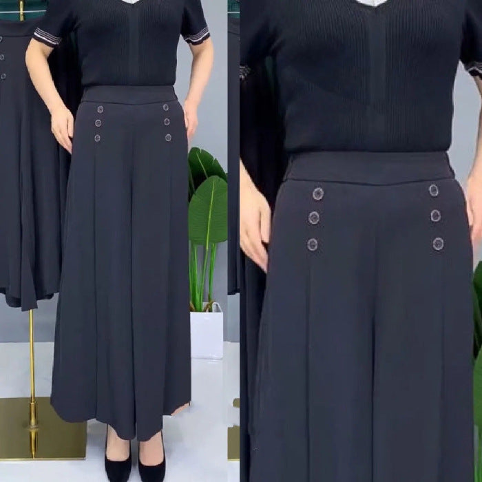 💖【M-5XL】Modna ženska suknja širokih nogavica s visokim strukom na draperiju
