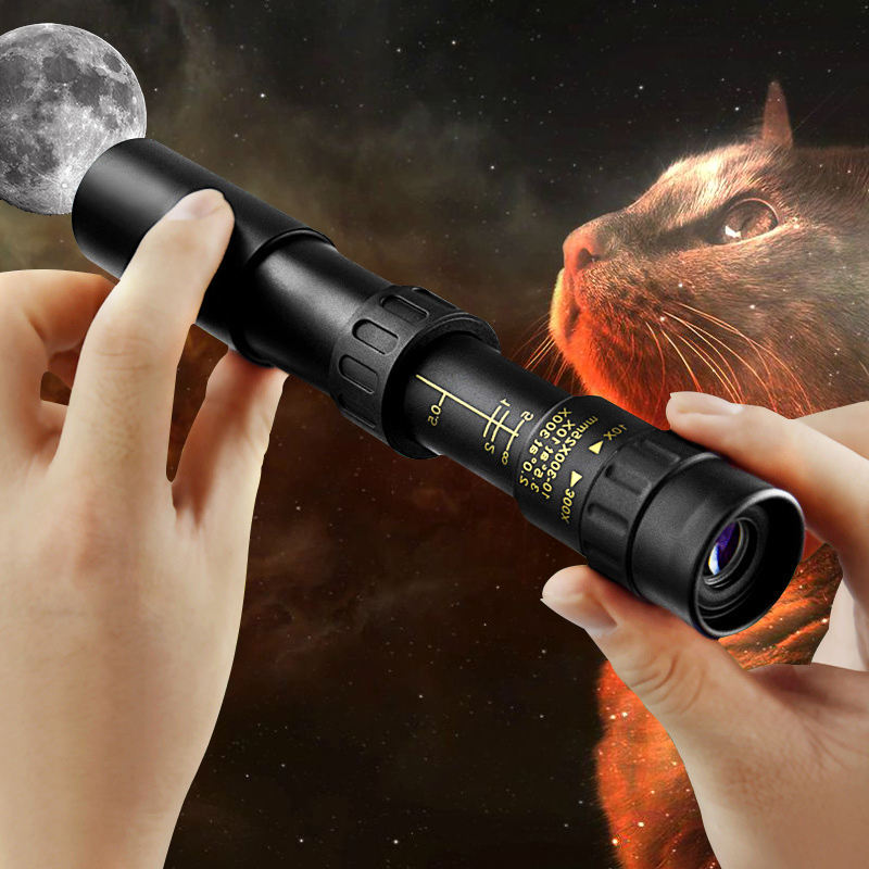 🔥【Snížená prodejní cena, časově omezená nabídka】🔥10-300x zoom HD přenosný výkonný dalekohled na velkou vzdálenost Profesionální monokulární dalekohled s nízkým nočním viděním pro lov