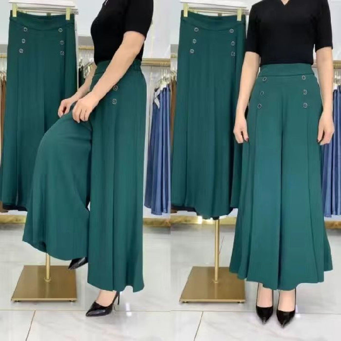 💖【M-5XL】Modna ženska suknja širokih nogavica s visokim strukom na draperiju