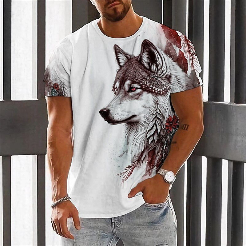 【2XS-6XL】👕👕 Muška majica s printom vukova