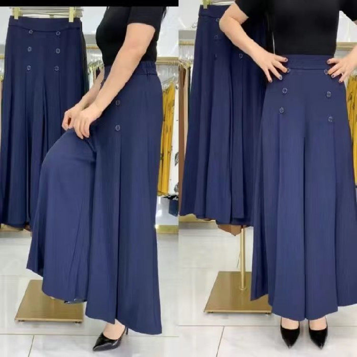 💖【M-5XL】Modna ženska suknja širokih nogavica s visokim strukom na draperiju