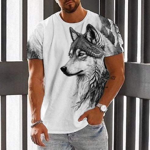 【2XS-6XL】👕👕 Muška majica s printom vukova