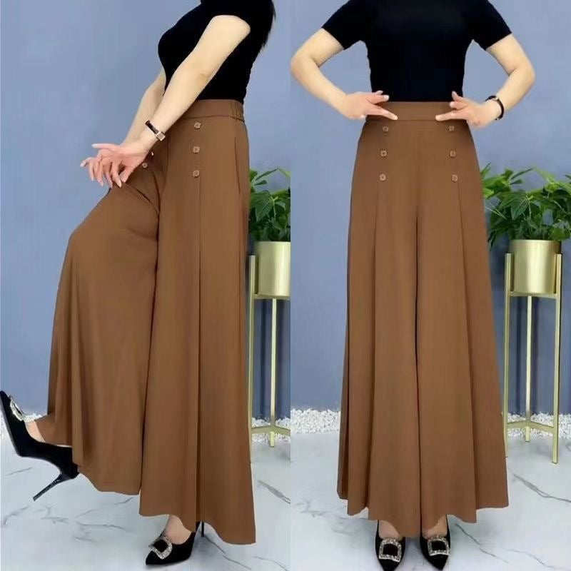 💖【M-5XL】Modna ženska suknja širokih nogavica s visokim strukom na draperiju